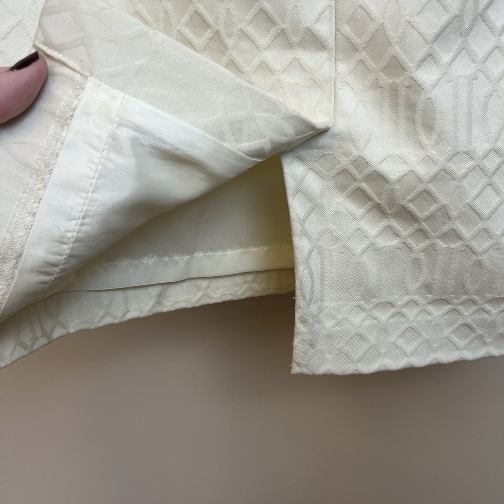 J McLaughlin Jacquard Pencil Skirt Cream 2 - Picture 3 of 7